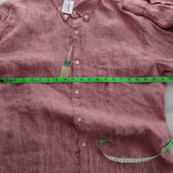 NWT J. Crew XL Slim Red 100% Linen L/S Button Down - Picture 2 of 8